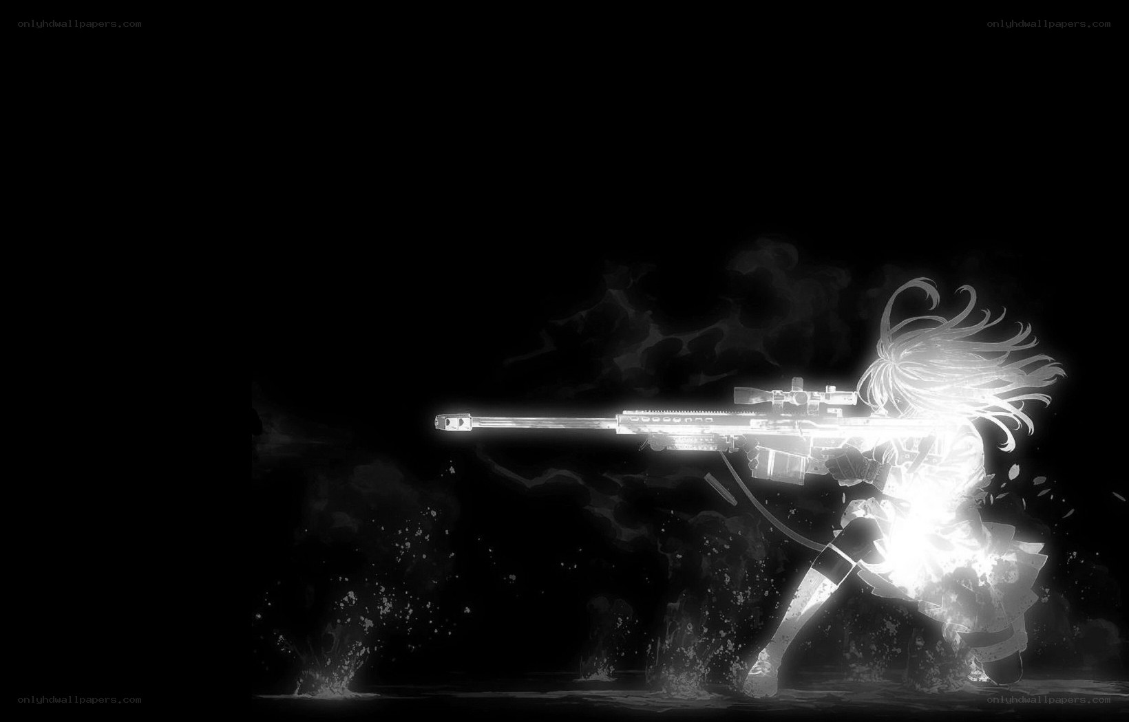 anime sniper in action