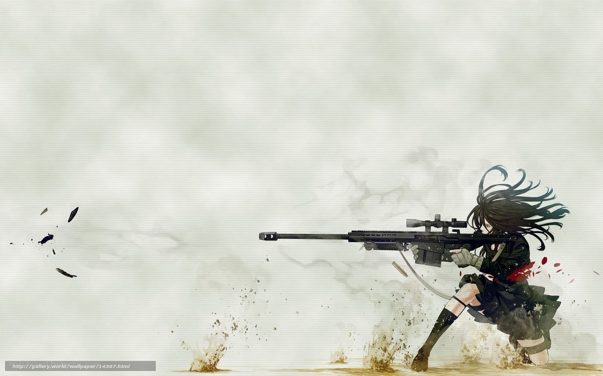 anime sniper in action
