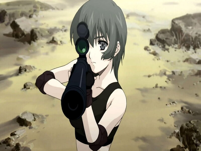 anime sniper in desert