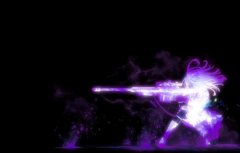 anime sniper in purple light