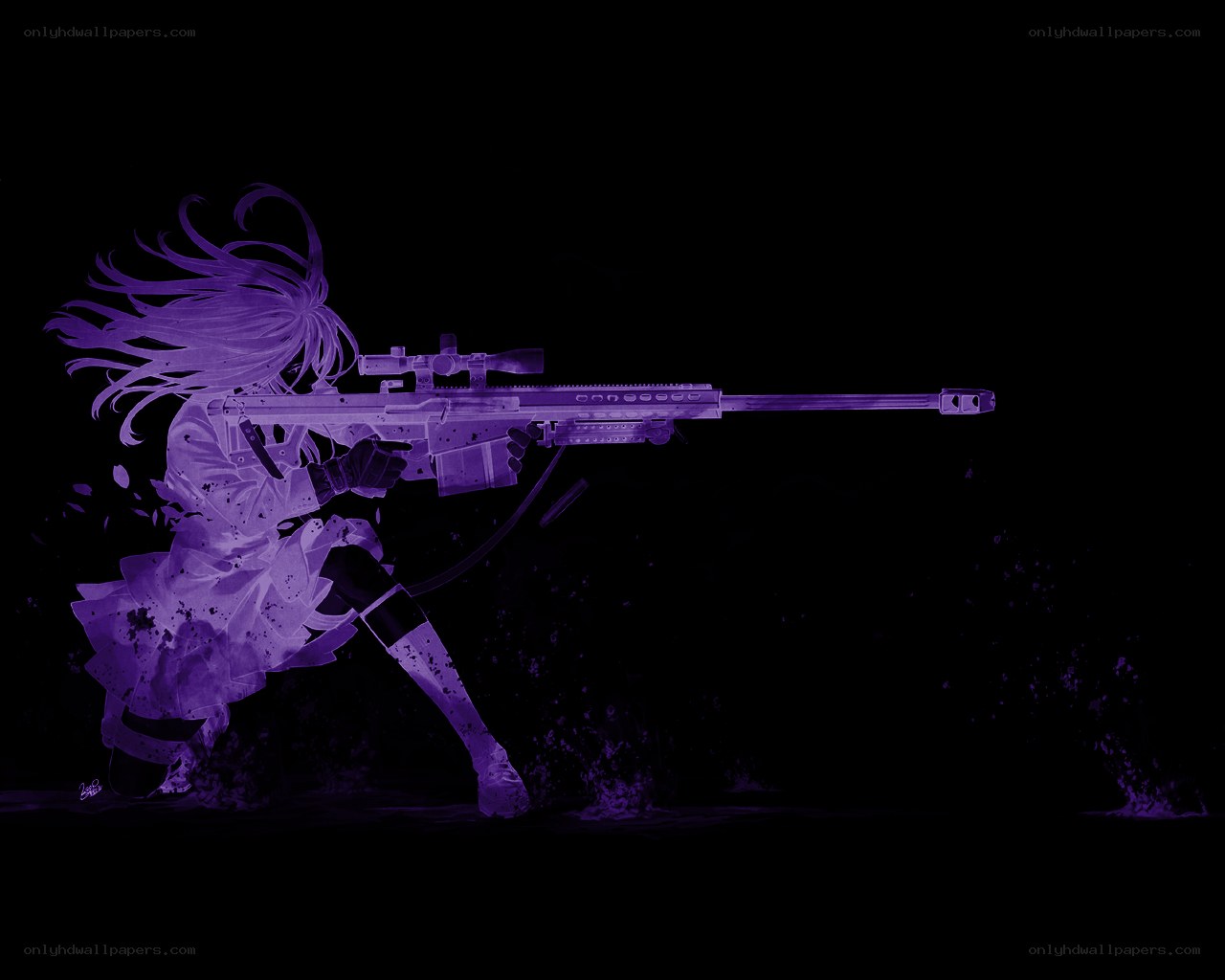 anime sniper in purple