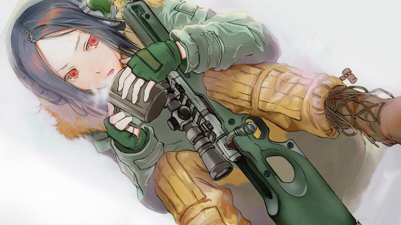 anime sniper in snow