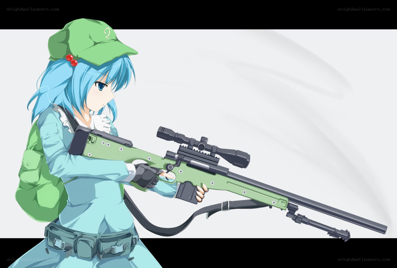 anime sniper with green rifle