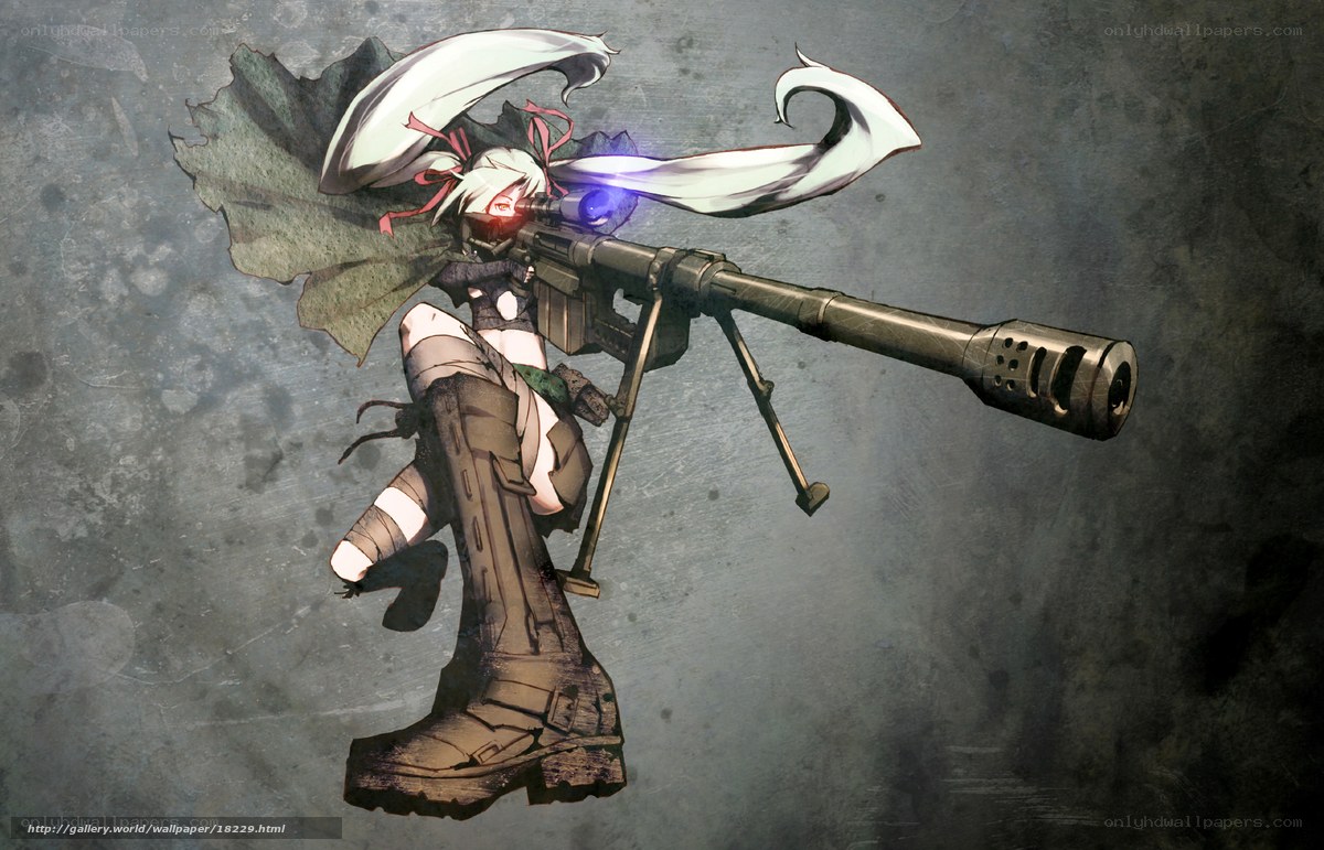 Anime sniper with long rifle