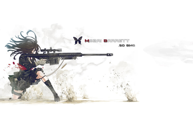 Anime sniper with M82A1 rifle