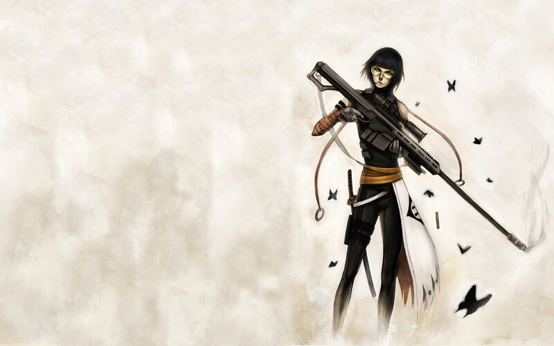 anime sniper with rifle