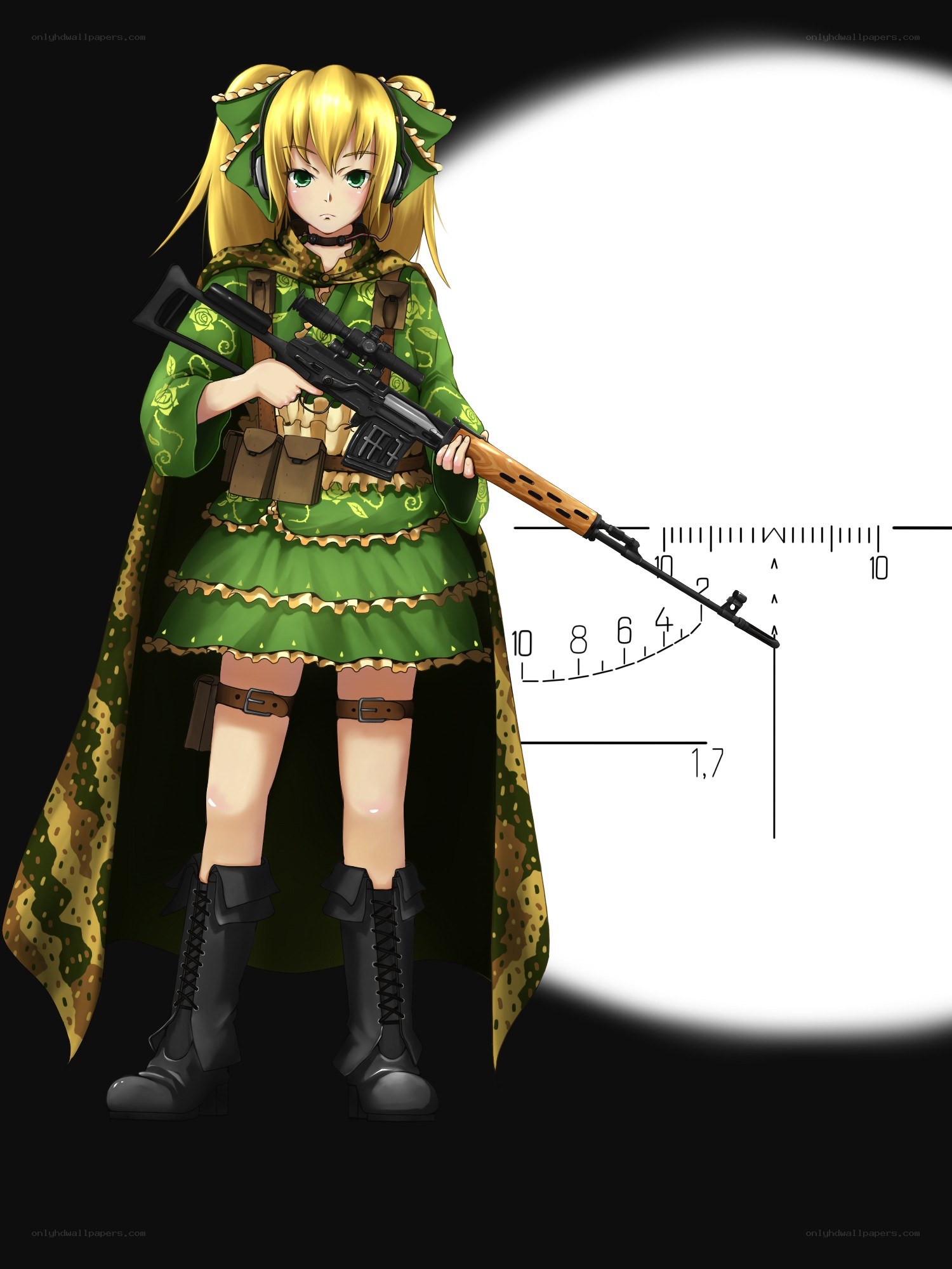 Anime sniper with rifle