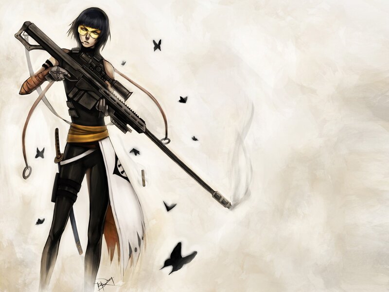 anime sniper with rifle