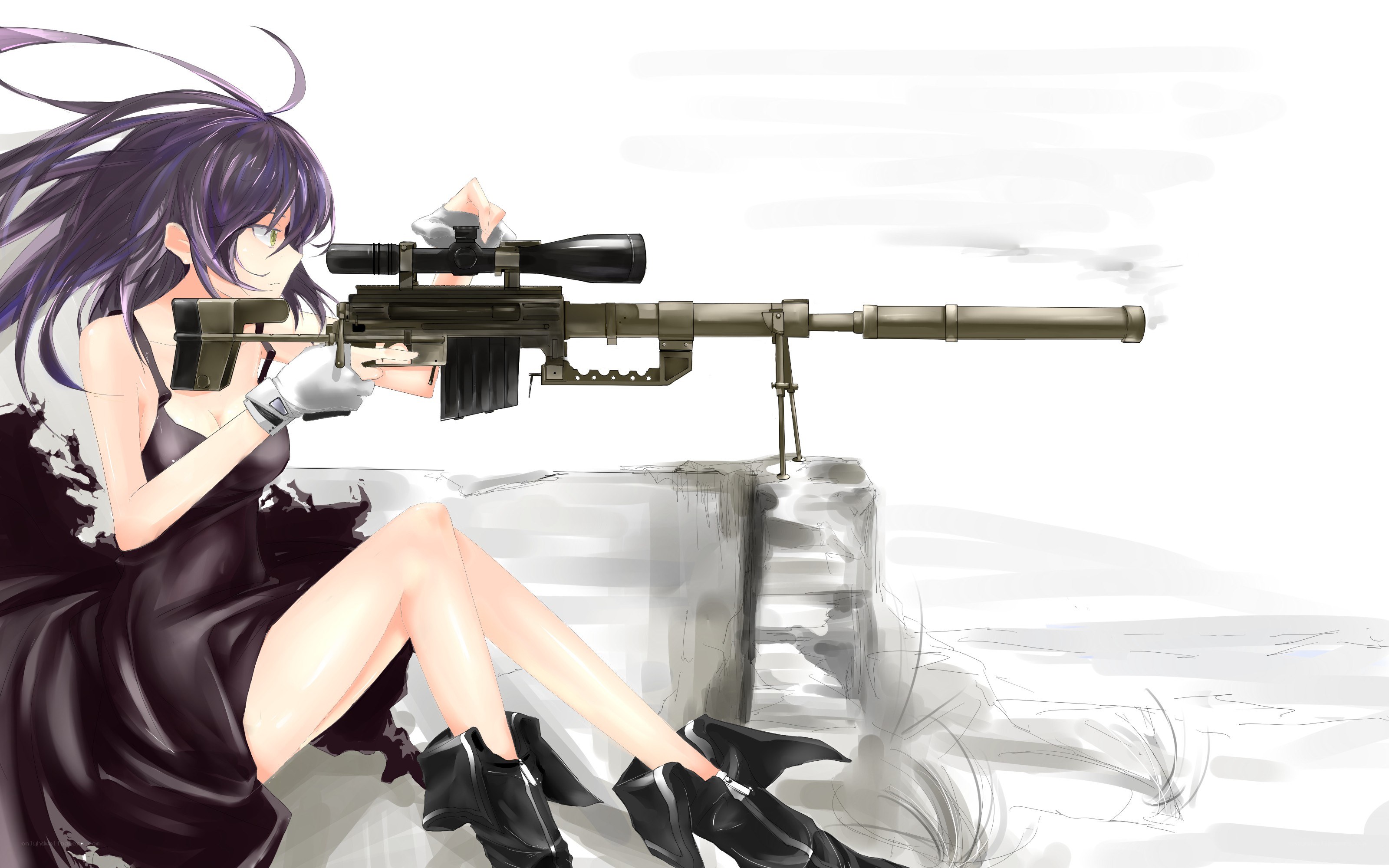 Anime sniper with rifle
