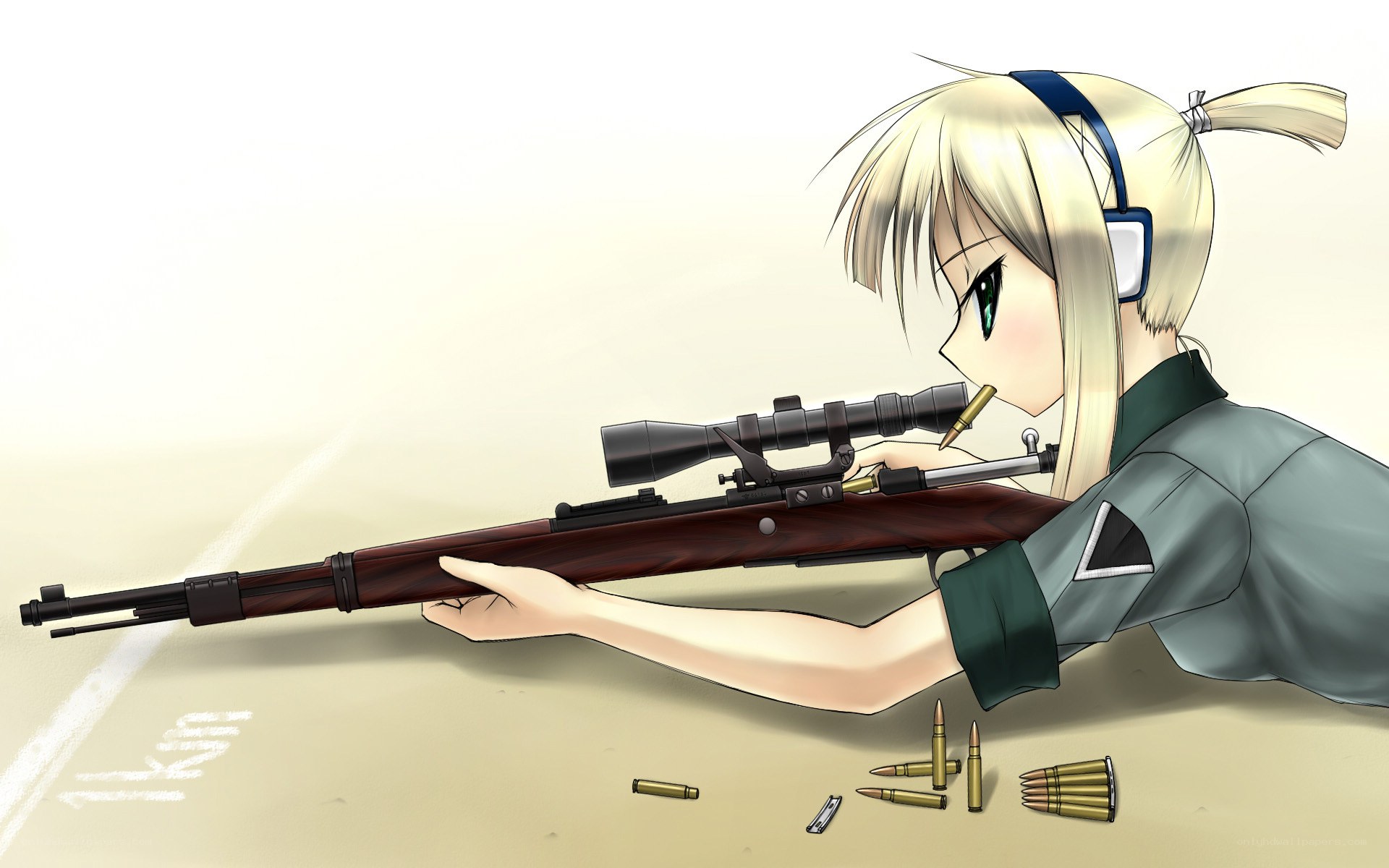 anime sniper with rifle