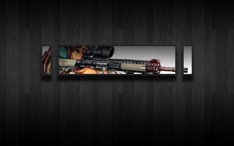 Anime Sniper with Rifle — Black, Dramatic