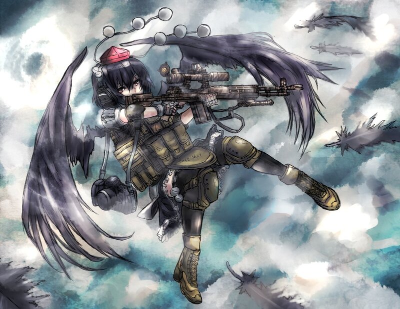 Anime sniper with wings