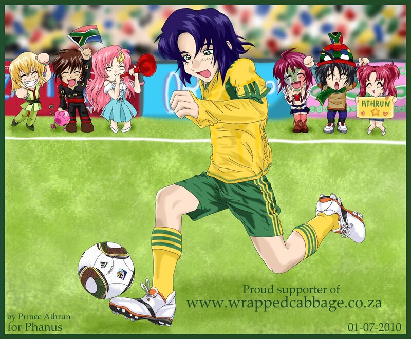 Anime soccer fans cheering