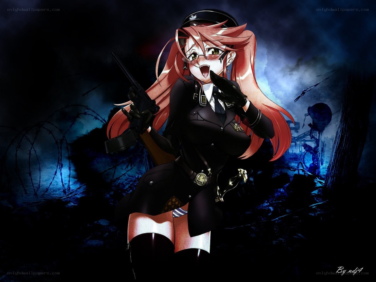 anime soldier with gun