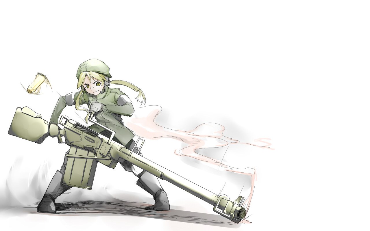 anime soldier with heavy weapon