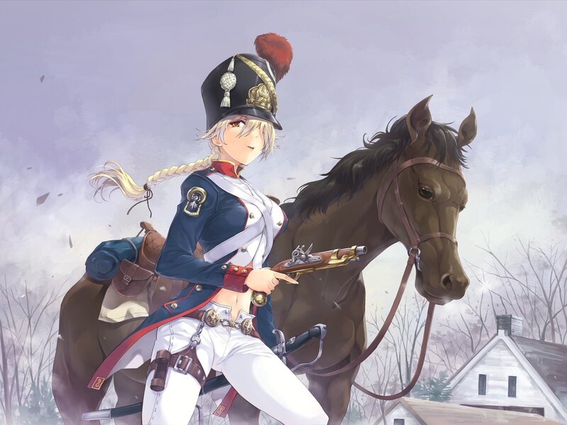 Anime Soldier with Horse