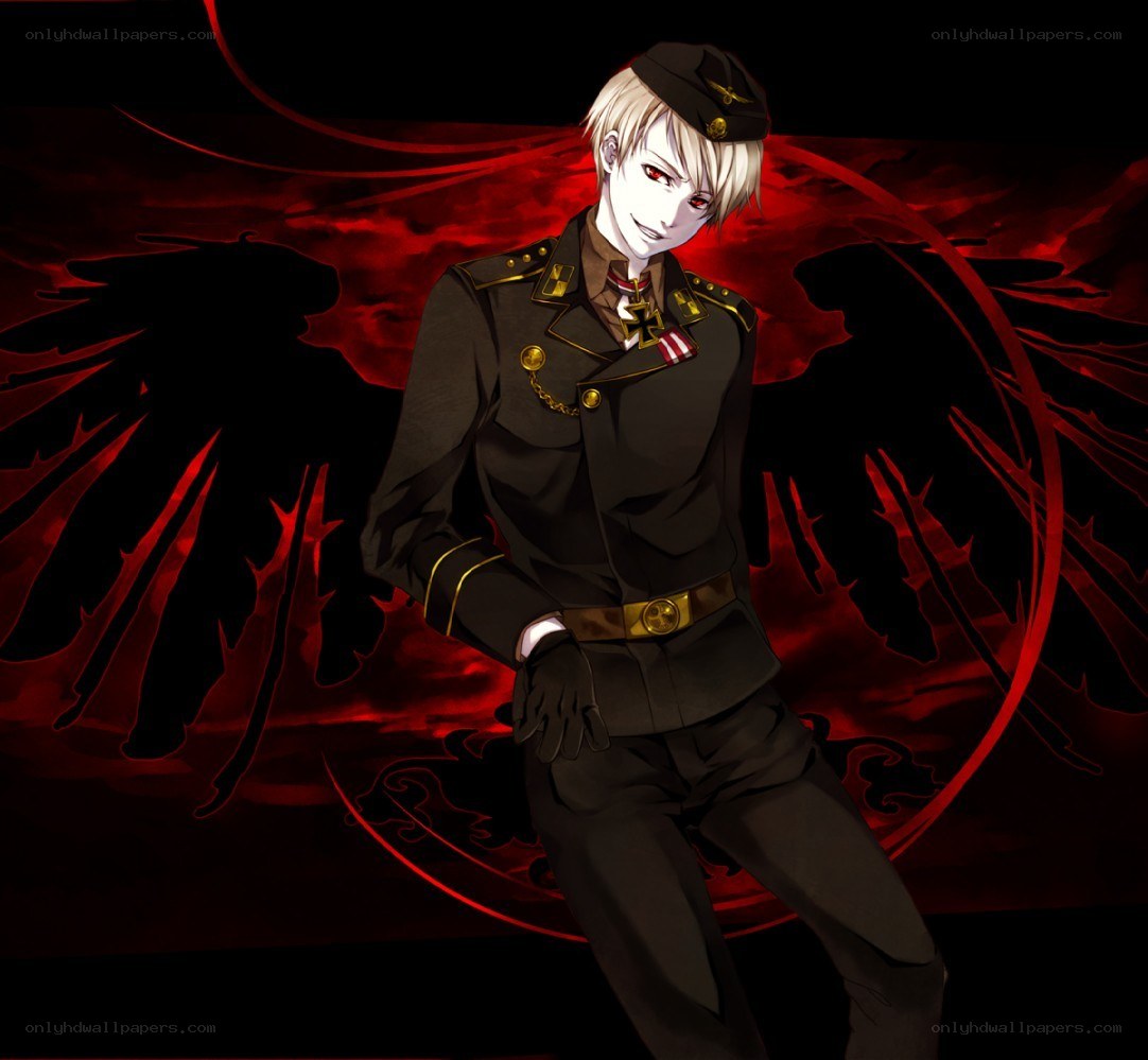 anime soldier with red wings