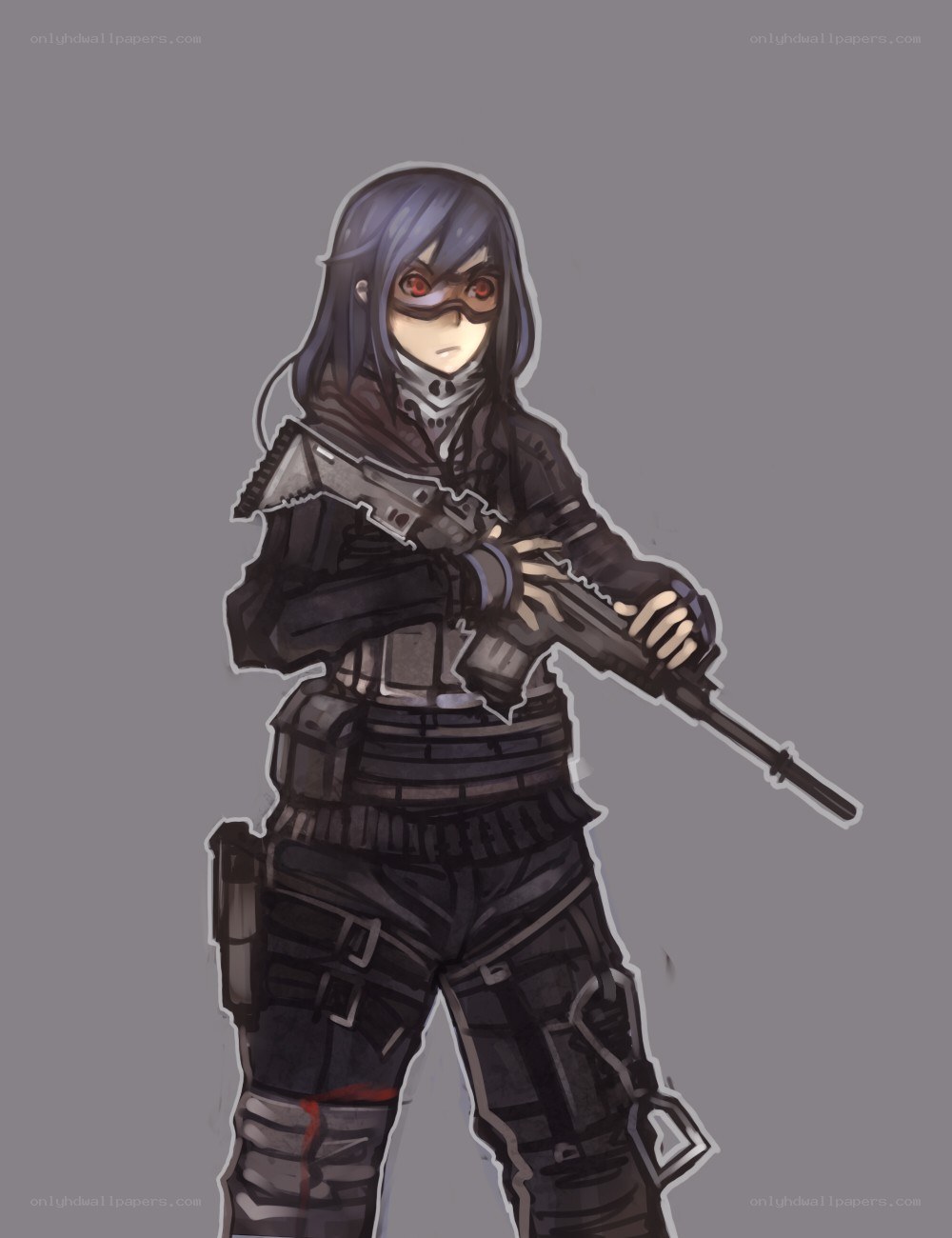 anime soldier with rifle