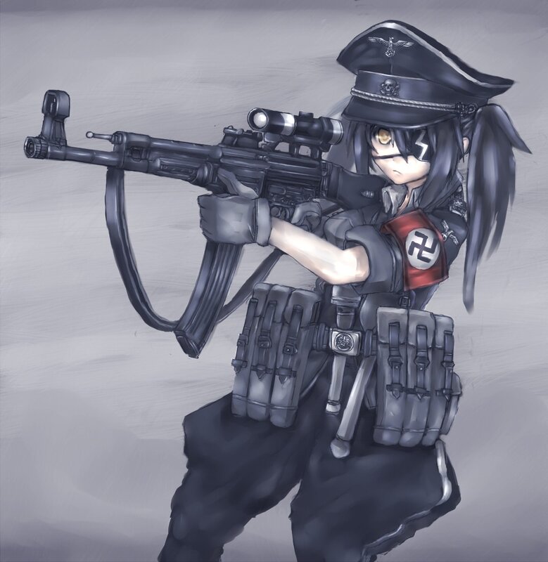 anime soldier with rifle
