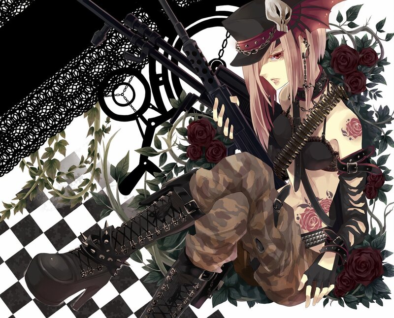 anime soldier with rifle