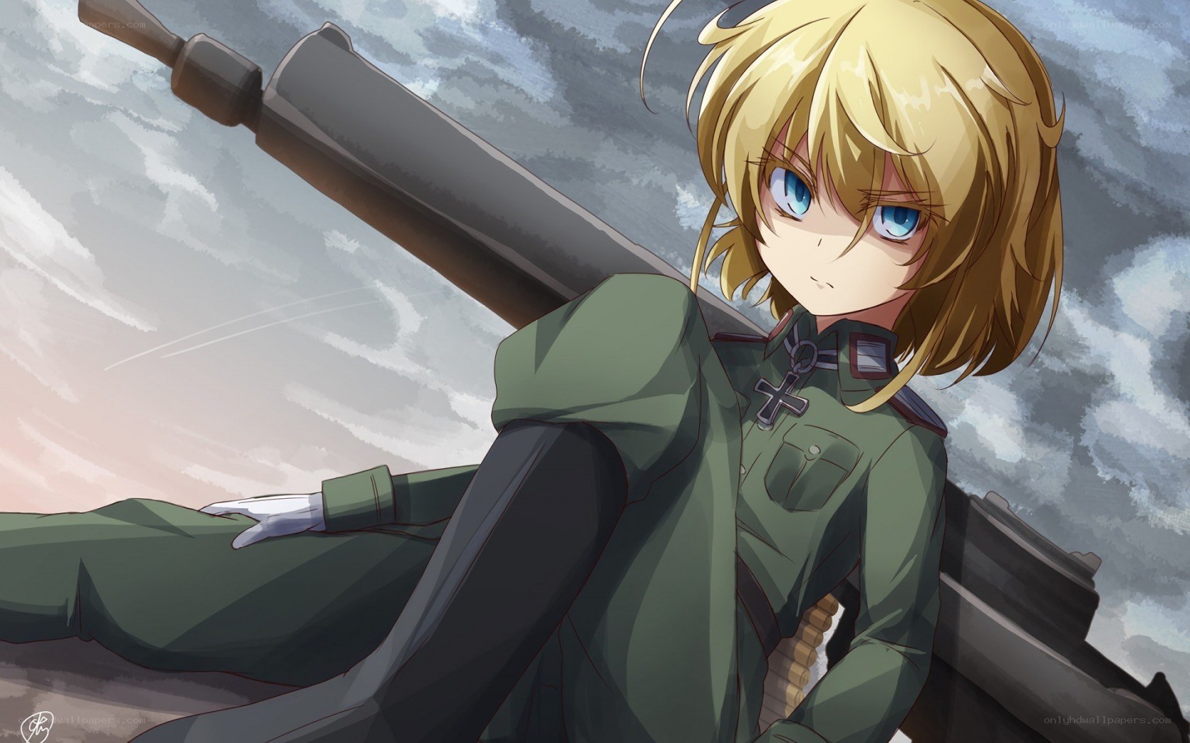 anime soldier with rifle
