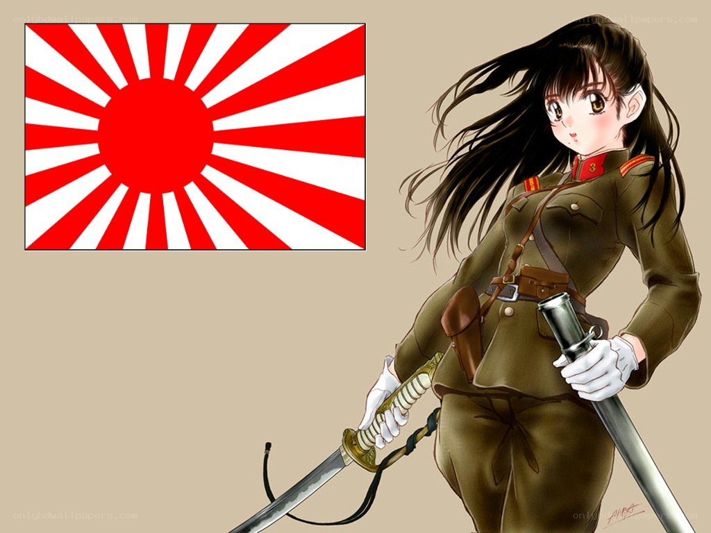 Anime soldier with sword
