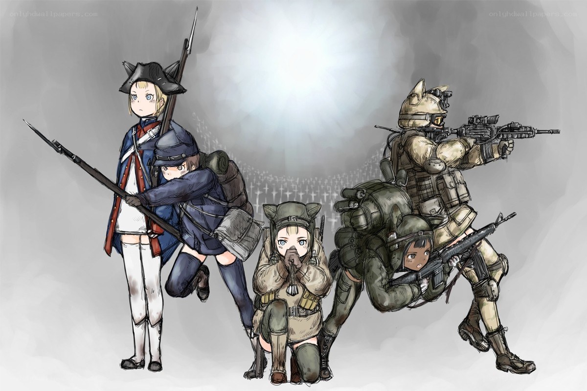 anime soldiers from different eras