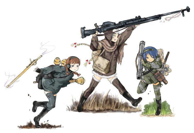 anime soldiers in action