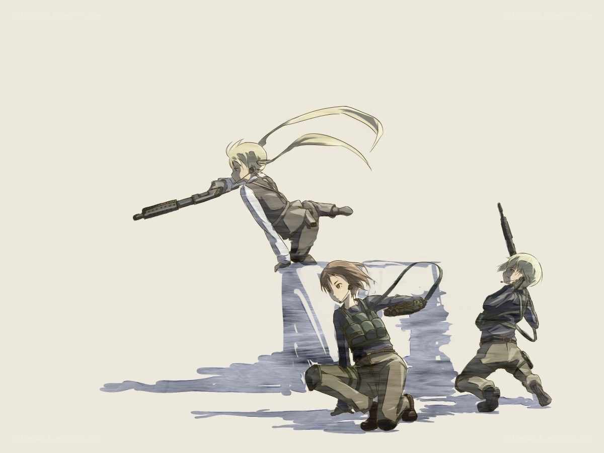 anime soldiers in action