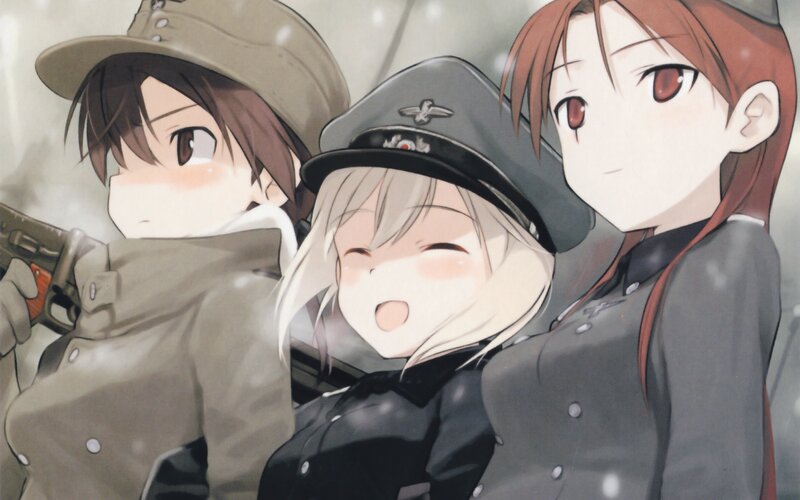 anime soldiers in snow