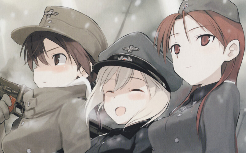 anime soldiers in snow