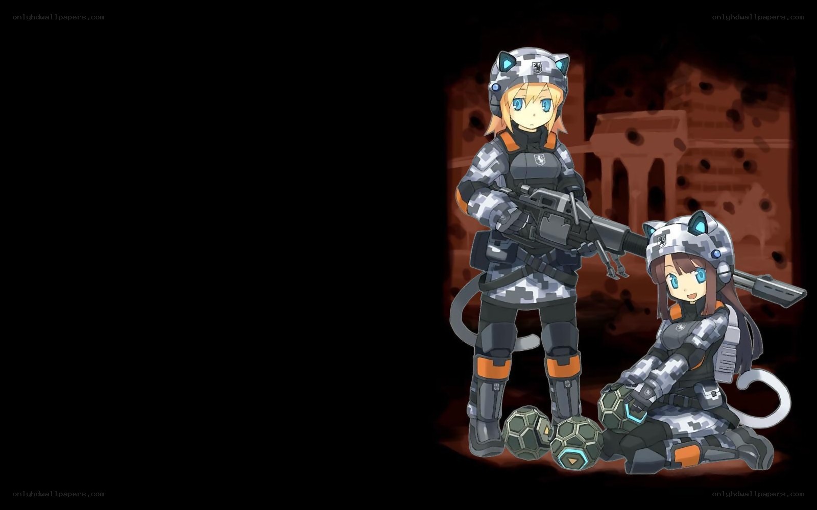 anime soldiers with cat ears
