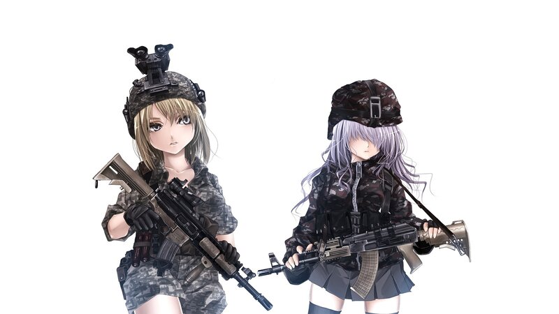 anime soldiers with rifles