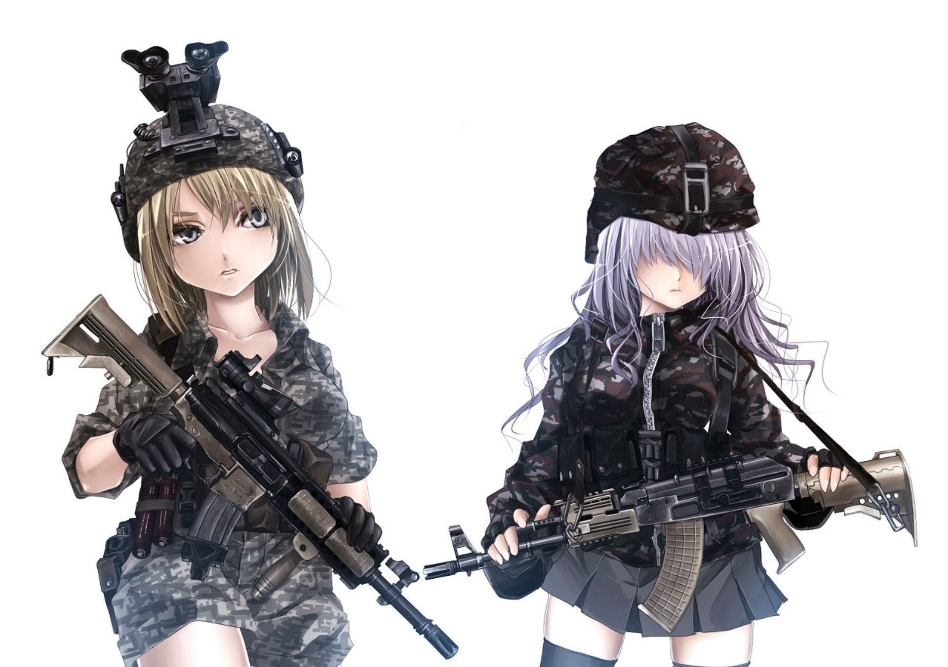 anime soldiers with rifles