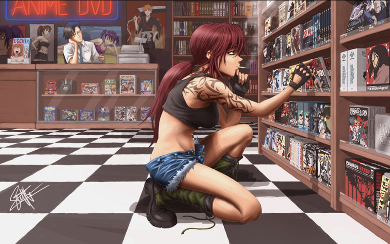 Anime store shopper