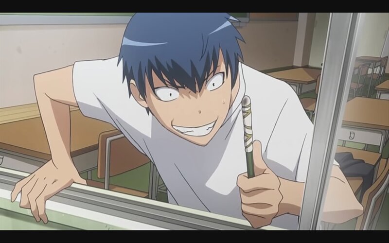 anime student with pen