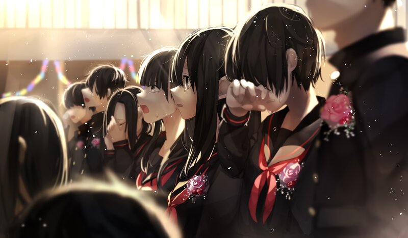 Anime Students Crying
