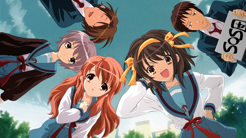 Anime Students Group — Blue, Playful, Afternoon