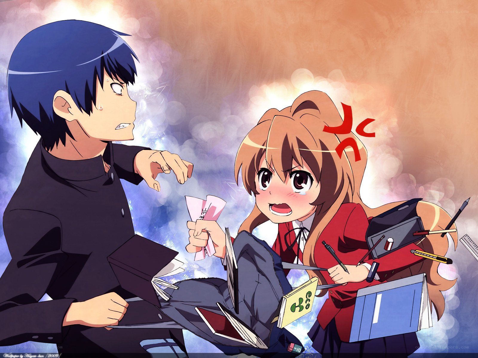 Anime students in a chaotic moment