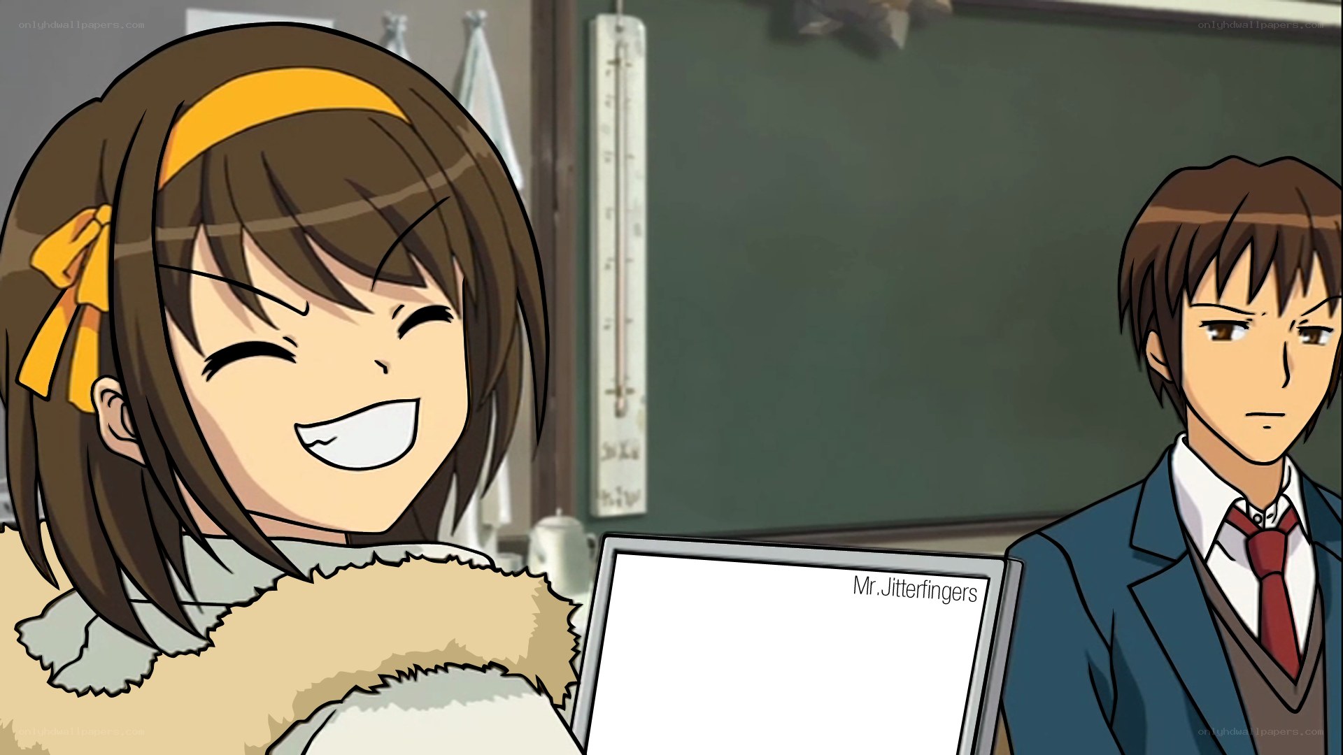 Anime students in classroom