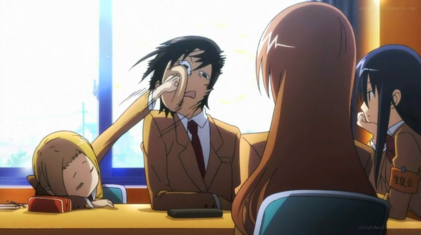 Anime students in classroom