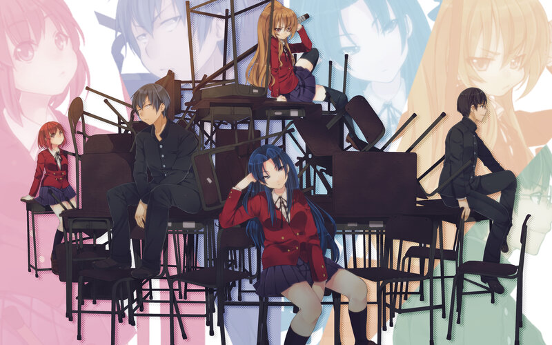 anime students in classroom