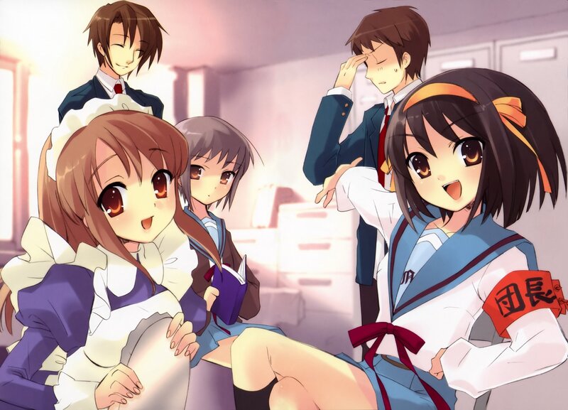 Anime Students in Classroom — Blue, Playful