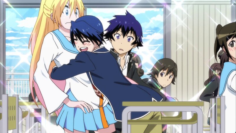 Anime Students in Classroom — Blue