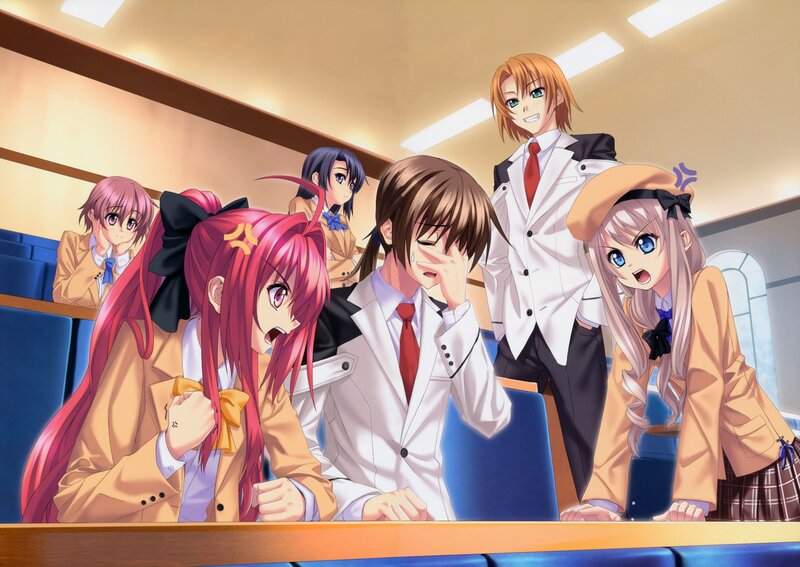 Anime Students in Classroom — Brown, Dramatic, Afternoon