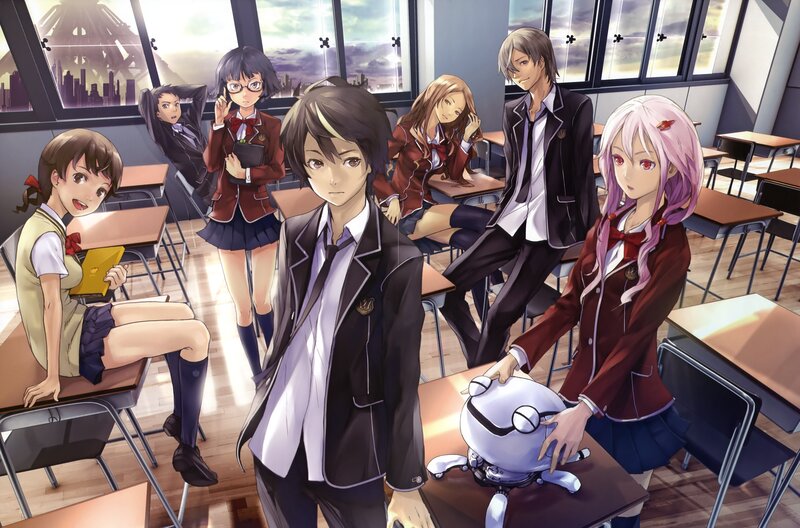 Anime Students in Classroom — Brown, Dramatic