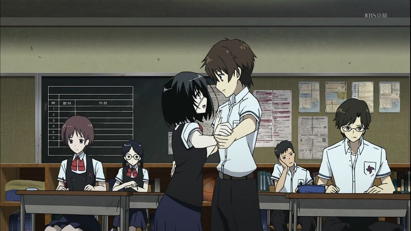 Anime Students in Classroom — Green, Dramatic