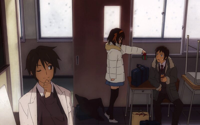 Anime Students in Classroom — White, Calm, Winter