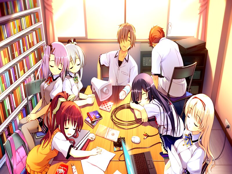 Anime Students in Classroom — Yellow, Calm