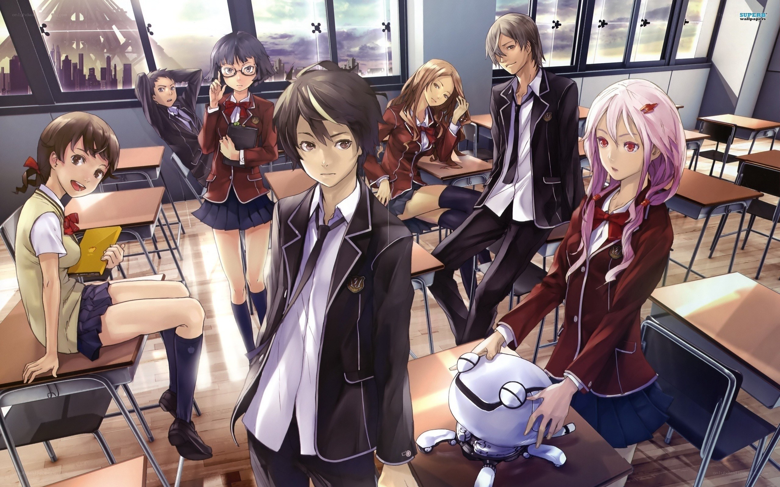 Anime students in classroom